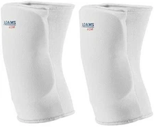 2pk White MEDIUM Adams USA Trace Volleyball Basketball Pair Knee Foam Pad Guard
