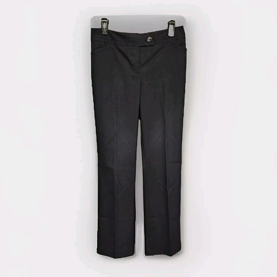 Calça social Ann Taylor ajuste curvilíneo preta frente plana tamanho 4 32 x 32 - Imagem 3 de 4