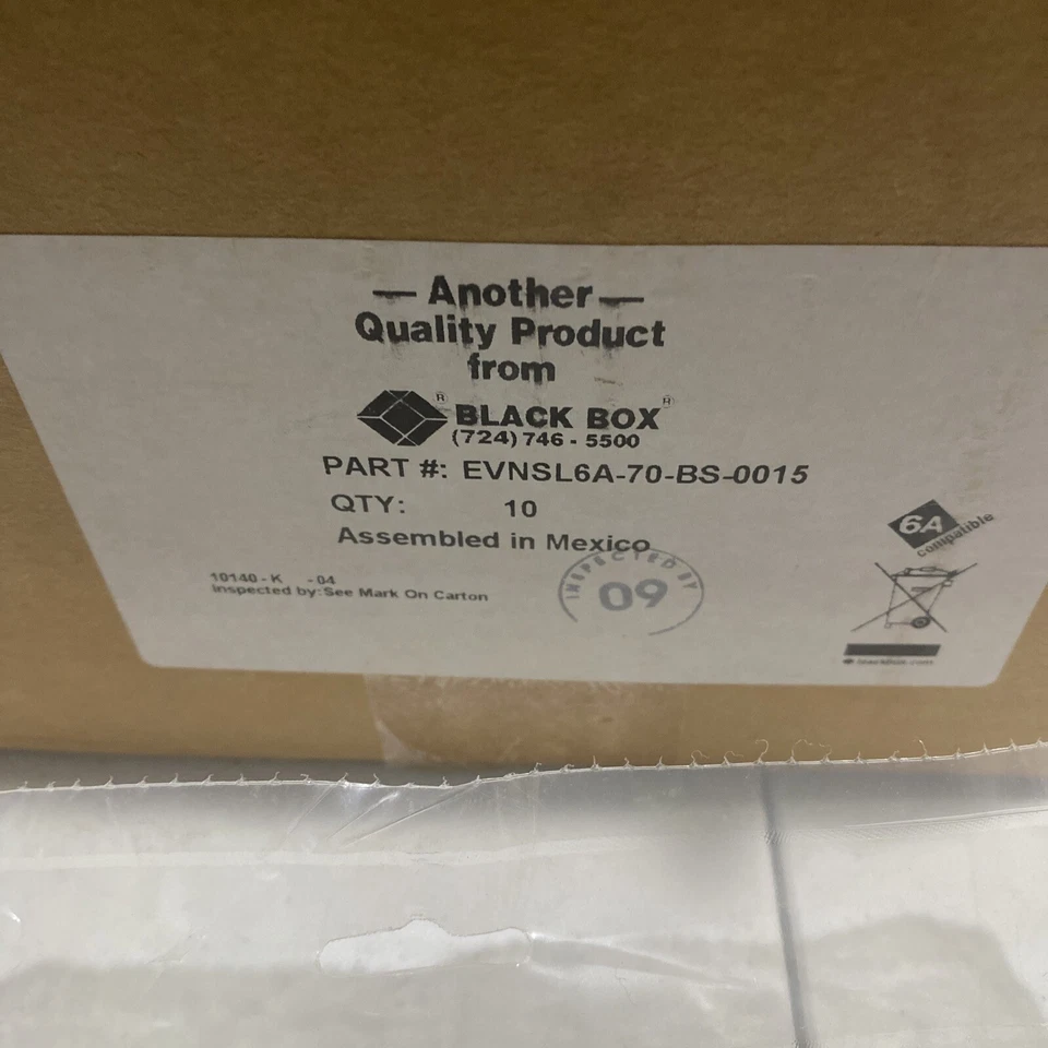 EVNSL6A-70-BS-0015 Black Box Patch Cord 15 FT CAT6A UTP Cable Box Of (10) - Image 4 of 4
