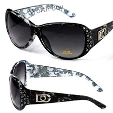 New Womens Rhinestones Fashion Designer Sunglasses Bling Celebrity Oval Shades