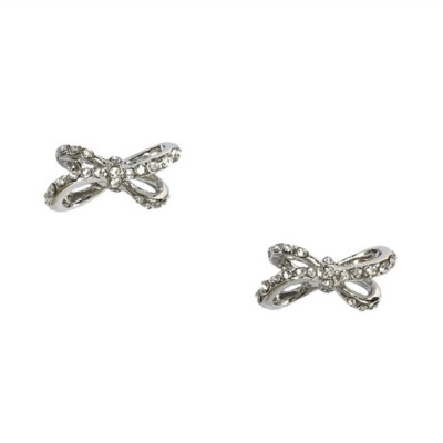 Kate Spade New York All Tied Up Pave Silver Bow Stud Earrings