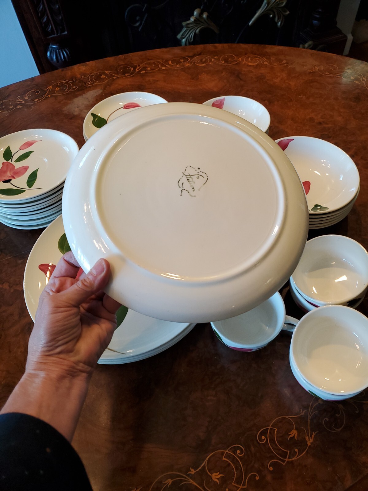 MCM 42PC HUGE DINNERWARE SET Stetson China Rio Plate Bowl Cup Salad Hand Painted