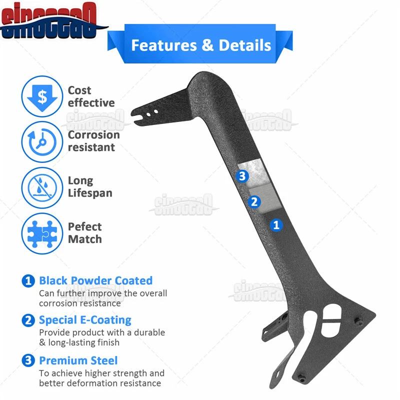 Barra de luz LED de 52"" cápsula de luz estroboscópica de 4" + soporte para Jeep Wrangler JL Gladiator JT Foto 3 de 4