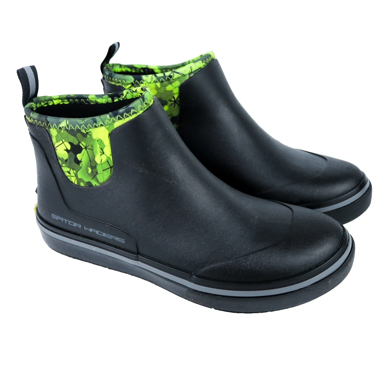 Gator Waders Mens Camp Boot Black and Lime - Size 9