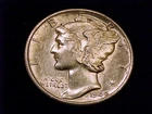 1940-D Mercury Dime, Extra Fine Grade