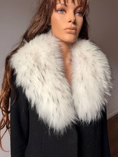 Vintage White Fur Collar 1990s Real Fur Scarf Wrap Belgium