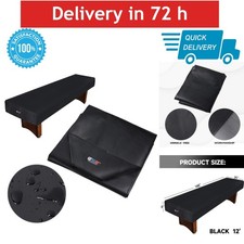 Shuffleboard Table Cover 12 ft Black Leatherette Heavy Duty 148 x 25