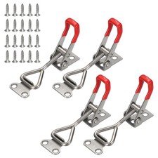 4Pack 4001 304 Stainless Steel Adjustable Toggle Latch Leather Case Silver
