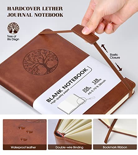 Blank Journal Notebook for Women Men, 256Pages A5 Unlined Journal Brown - Bild 4 von 6