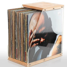 Wooden transparent vinyl record display rack