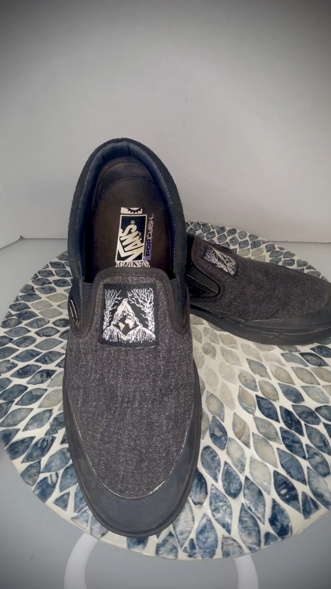 Vans BMX Slip-On Shoes Fast Loose Black Marl PopCush Men's size