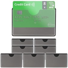 RFID Blocking Sleeves - 8 Credit Card Protectors, Anti-Fraud NFC Holders