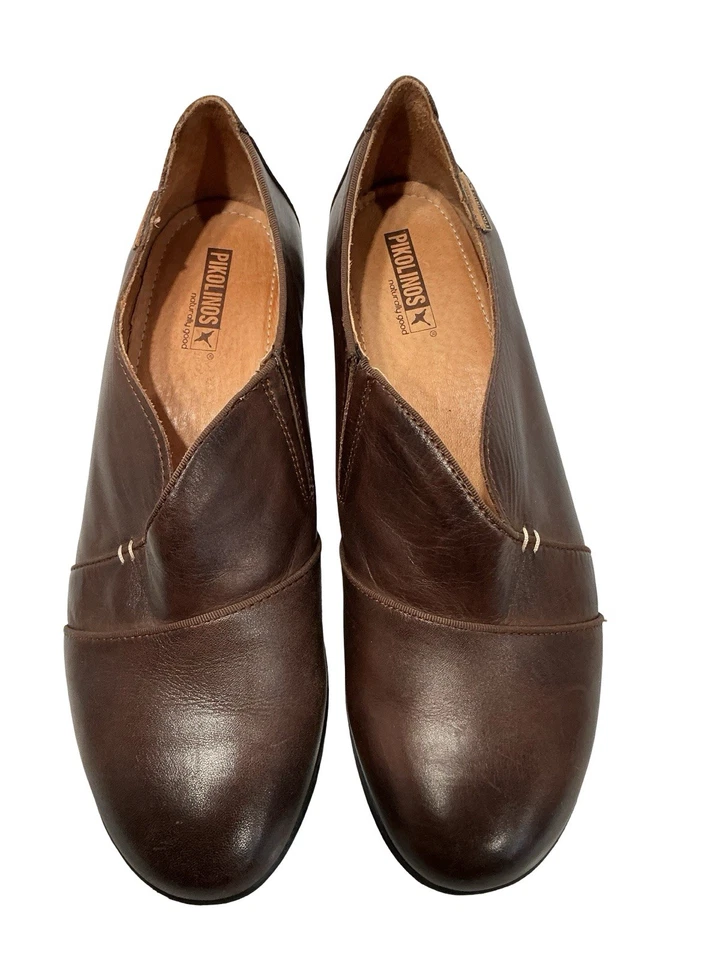Pikolinos Women's Sz 41 10-10.5 Quality Brown Leather Slip On Loafers - Image 4 of 4