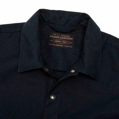 Filson Dry Tin Jac Shirt Navy Dark Blue Cloth Jacket USA Made Mens