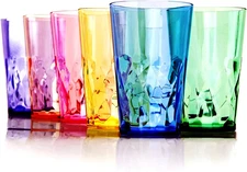 - 19Oz Unbreakable Premium Drinking Glasses Set of 6 - Super Grade Acrylic Plast