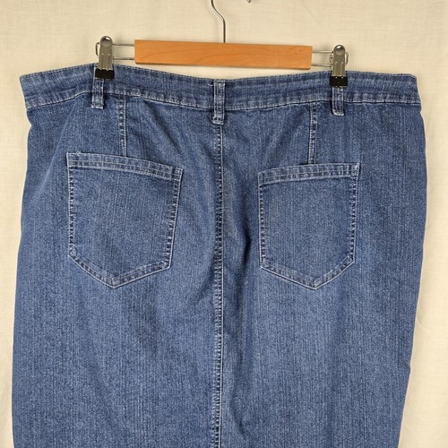 Autograph Size 18 Blue Denim Skirt MIDI Stretch Zip Fly 41" Waist - Picture 7 of 9