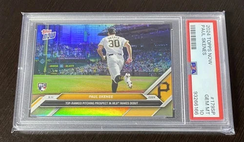 2024 Topps Now #179SP Paul Skenes Makes Debut Variation SSP SP RC Rookie PSA 10