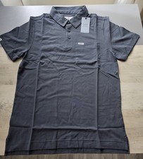 FIGS MENS NURSE TECHNICAL PIQUE ONE POCKET BLACK SCRUB POLO SHIRT SMALL NWT