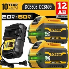 2Pack For DEWALT FLEXVOLT 20V/60V MAX 12.0Ah Lithium Battery DCB609-2 / Charger
