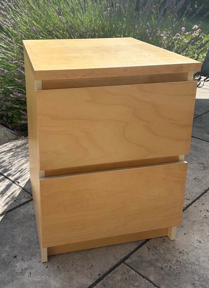 Moderner Unterschrank für Schreibtisch mit Buchenfurnier