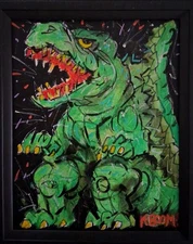 Original Godzilla Monster Painting K.BOOM! Folk Art OOAK Horror Not A Print