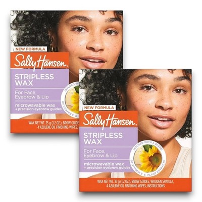 Sally Hansen Stripless Wax For Face Eyebrow Lip Hair Removal Kit 1.2 Oz-LOT OF 2