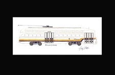 Pittsburgh PA Transit PCC Car 4004  11"x17" Matted Print Andy Fletcher signed