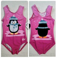 New GK ELITE Gymnastics Leotard POLAR PENGUIN Winter Pink DANCE Size: TD Toddler