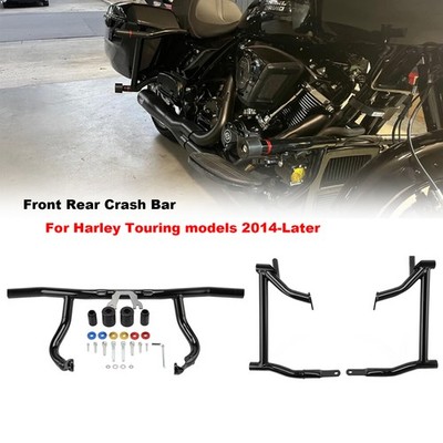 Front / Rear Crash Bar Flat-Out Bar for Harley Street Glide Road Glide 2014-2025