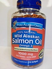 Pure Alaska Omega-3 Wild Alaskan Salmon Oil 1000mg 210 ct EXP. 09/2027
