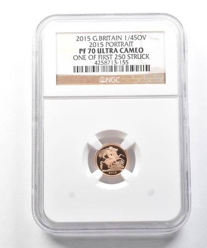 2015 Great Britain 1/4 Sovereign Gold 2015 Portrait 1/250 Struck PF70 NGC *9908