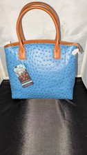 Gun Toten Mamas Gtm-51 Blue Ostrich Leather Town Tote Ccw Purse Nwt
