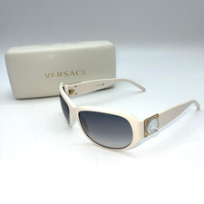 Versace Sunglasses White Gold Logo Gradient Lenses MOD 4092 Case Y2K VINTAGE