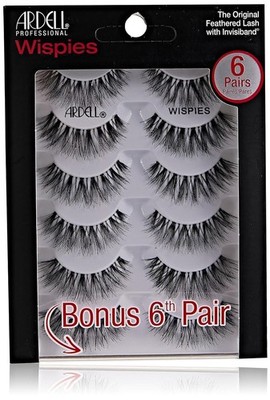 Ardell False Eyelashes, Wispies, 6 Pairs, Black