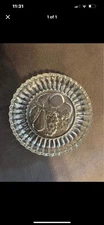 Fruit Engraved Candy Dish Trinket Dish Vintage glass