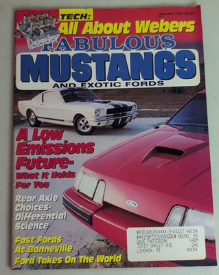 Fabulous Mustangs Exotic Fords Magazine January 1992 Fairlane M2 SHO Muscle Car