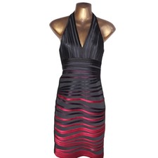  NWT Sz 0 Halston Heritage Neiman Marcus Stretchy, Bodycon Halter Dress 