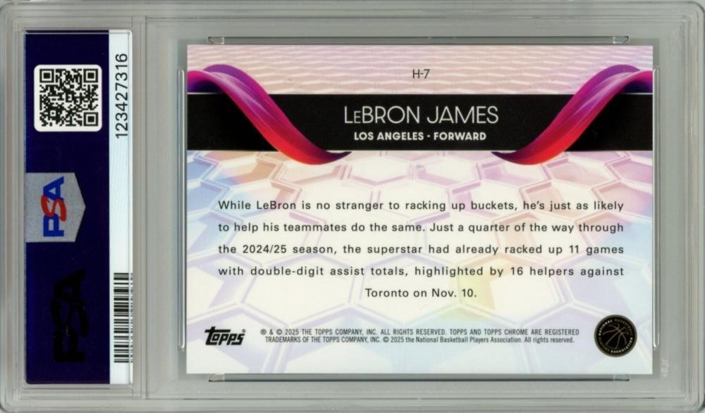 2024-25 Topps Chrome Basketball LeBron James #H-7 Helix【PSA10