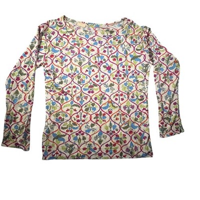 Emilio Pucci Vintage 60s Top Womens 8 Multicolor Signature Silk Floral Trellis