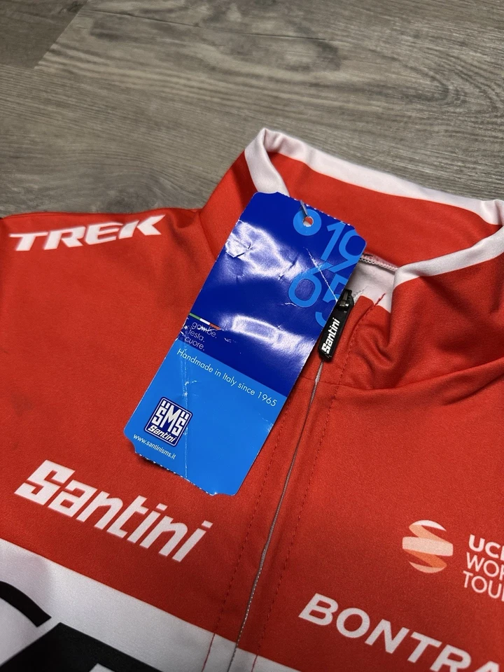 Camiseta Santini para hombre talla XS NUEVA CON ETIQUETAS Italia Classic Trek Segafredo 2019 cremallera completa Foto 3 de 4