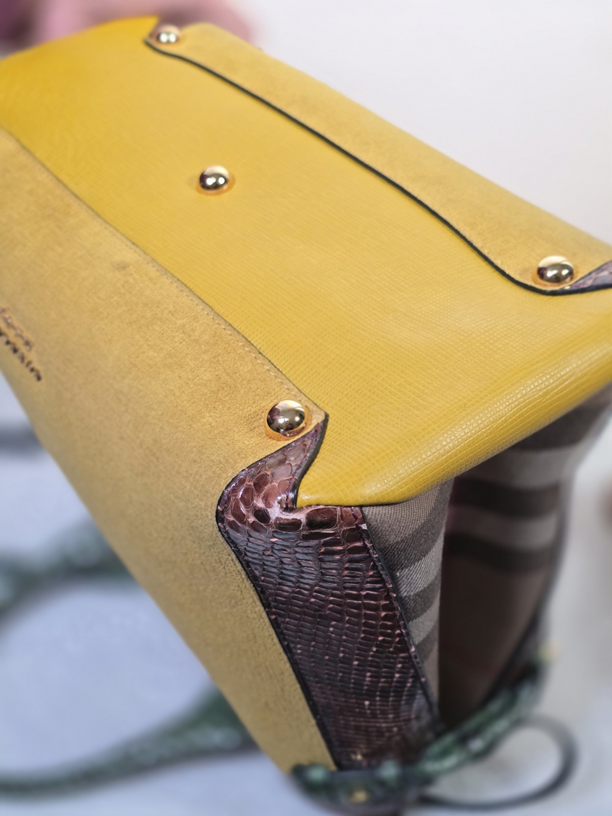 Rare Burberry Python/ Suede Medium Banner Tote in… - image 11