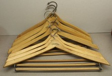 Lot of 8 DOCKERS Vintage Wooden Advertising Garment Clothing Coat Hangers
