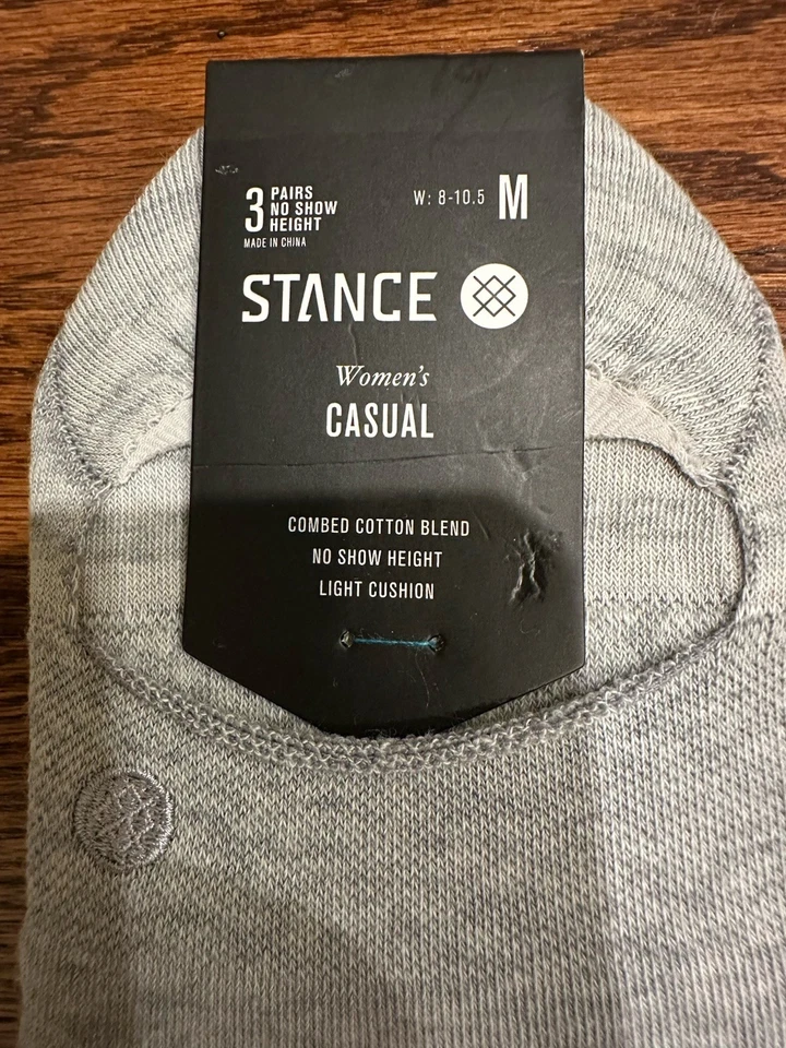 Paquete de 6 calcetines Stance No Show Sensibles para mujer talla mediana WMNS 8-10,5 negro gris Foto 3 de 4