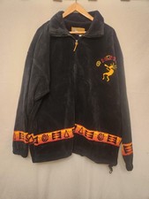 Vtg Bear Ridge Outfitters Jacket Mens 2XL Black Fleece Kokopelli Zip USA Native