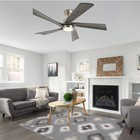 60" Modern Farmhouse Dimmable Ceiling Fan with LED Lights & Remote Control, Used — photo 4