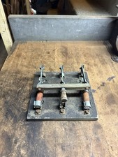 Antique Old Early Electric Telephone Telegraph Gang Knife Switch Slate Base USA