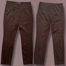 Good American Chocolate Brown Faux Suede High Waisted Straight Leg Classic Pant