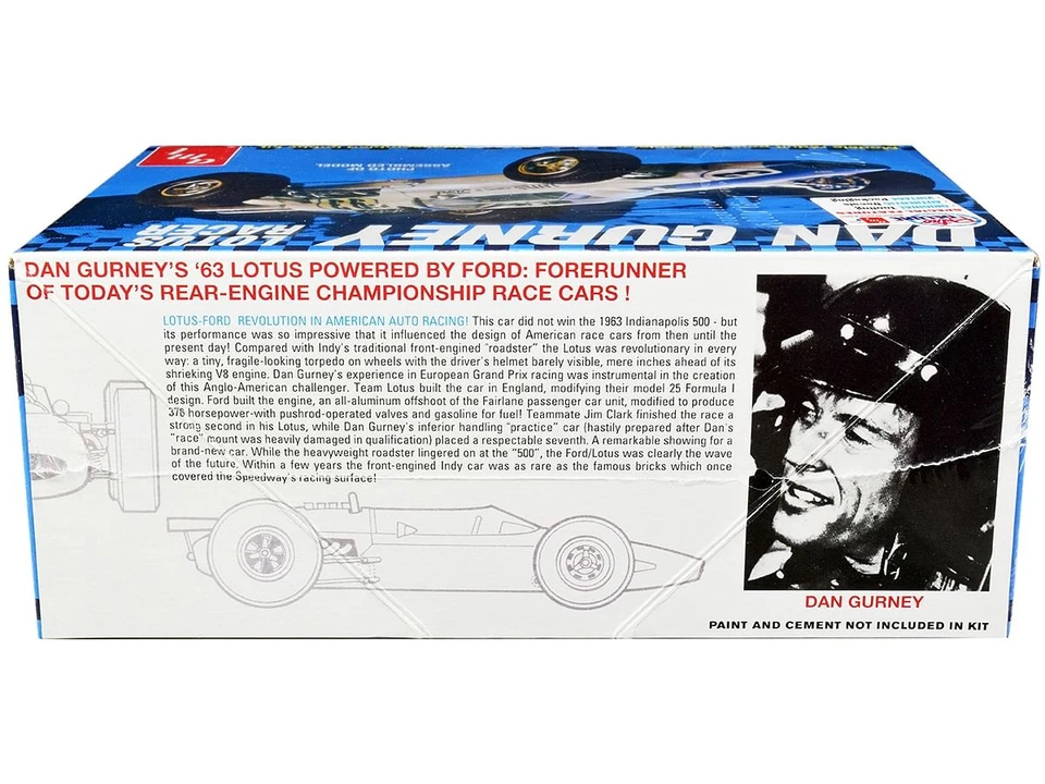 Kit de modelo Skill 2 Dan Gurney Lotus Racer modelo em escala 1/25 por AMT - Imagem 2 de 4