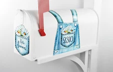 Mailbox Magnet Partial Cover Denim Overalls Pocket Daisies Hello Summer
