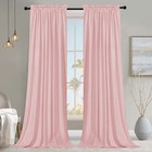 SMILETIME Pink 84in Long Velvet Curtains with Rod Pocket Thermal Insulated So...